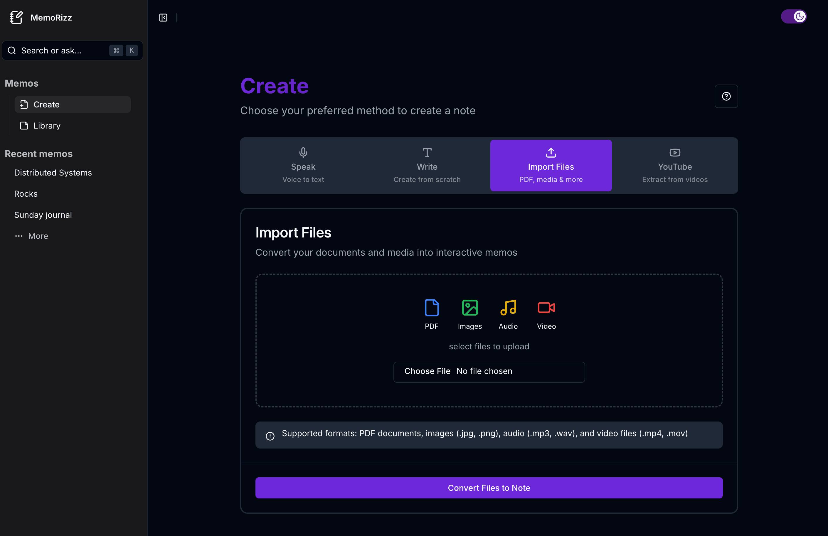 MemoRizz Dashboard Demo